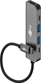 Wentronic goobay Slim 5-Port USB-Hub mit HDMI, USB-C 3.0 [Stecker] (78967)