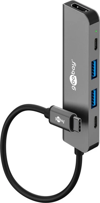 Wentronic goobay Slim 5-Port USB-Hub mit HDMI, USB-C 3.0 [Stecker]