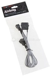 BitFenix Molex auf 3-Pin Adapter, sleeved, 20cm, silber