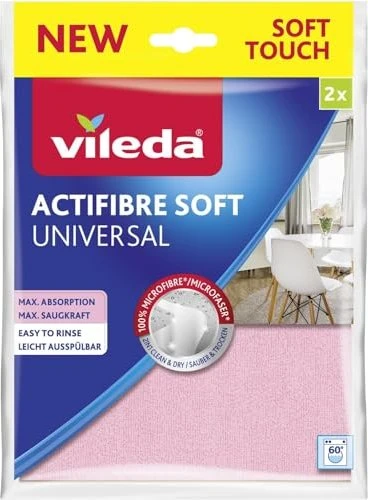 Vileda Actifibre Soft Universal Mikrofaser Tuch, 2 Stück
