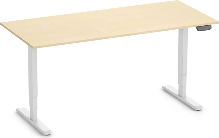 Ergolutions Primus elektrisch höhenverstellbarer Sitz-Steh-Schreibtisch 180x80cm Birke/weiß
