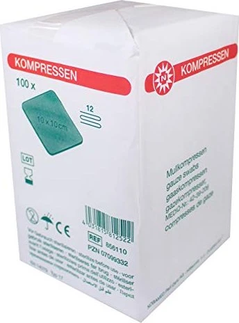 Nobamed Mullkompressen 12-fach, 10 x 10cm, 100 Stück