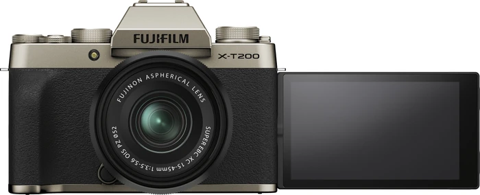 Fujifilm X-T200 gold mit Objektiv Fujinon XC 15-45mm 3.5-5.6 OIS PZ