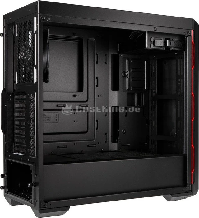 Cooler Master MasterBox MB600L schwarz/rot, Acrylfenster, mit 5.25" Schacht
