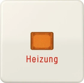Jung Serie CD Wippe mit Lichtaustrittsfenster und Aufschrift "Heizung", weiß