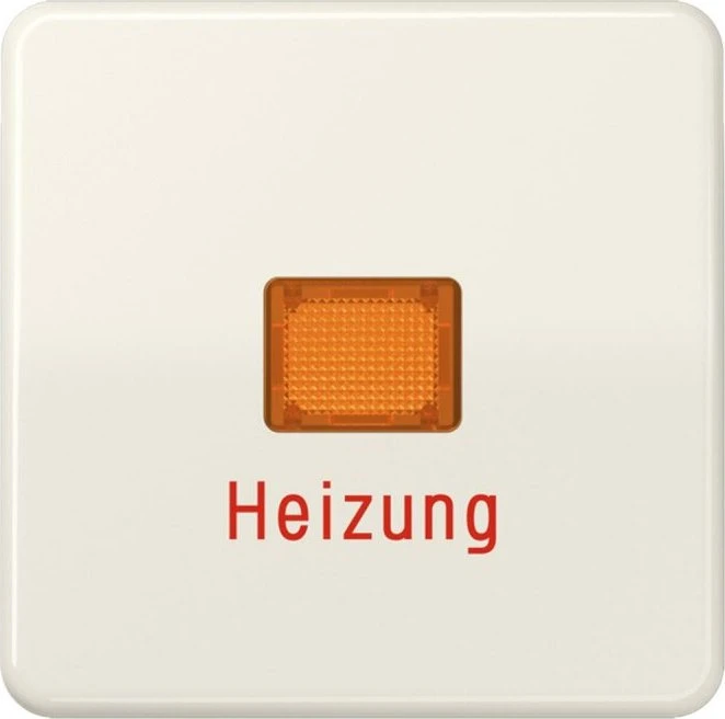 Jung Serie CD Wippe mit Lichtaustrittsfenster und Aufschrift "Heizung", weiß