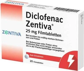 Diclofenac Zentiva 25mg Filmtabletten, 20 Stück