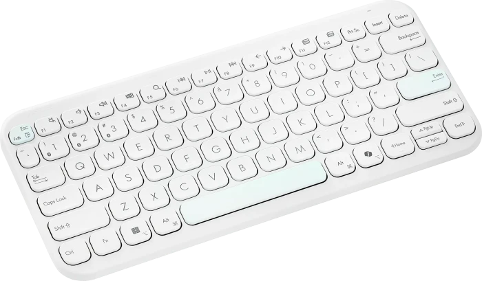 ASUS Marshmallow KW100 Compact Ultrathin Wireless, Iridescent White, mit Copilot-Taste, Bluetooth, DE