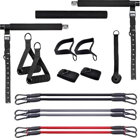 Gorilla Sports Pilates Stange und Widerstandsbänder Expander