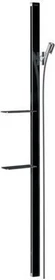 Hansgrohe Unica Brausestange E 150cm mit Isiflex Brauseschlauch 160cm und Ablagen schwarz/chrom