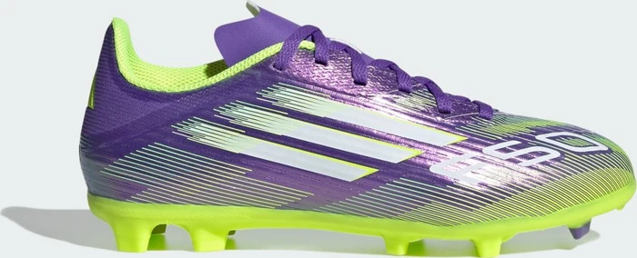 adidas F50 League FG/MG purple rush/cloud white/lucid lemon (Junior)
