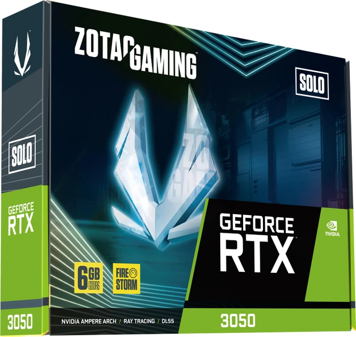 Zotac Gaming GeForce RTX 3050 Solo, 6GB GDDR6, HDMI, 3x DP