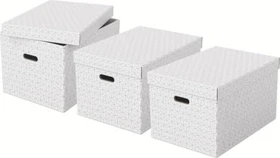 Esselte Home Storage Box Large Aufbewahrungsbox, weiß, 3er-Pack