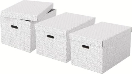 Esselte Home Storage Box Large Aufbewahrungsbox, weiß, 3er-Pack