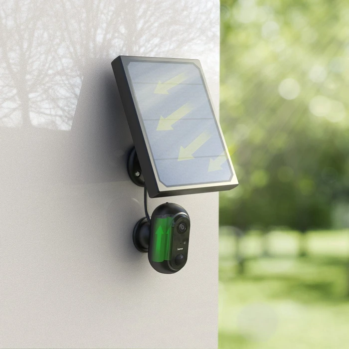 Hama Outdoor WLAN-Kamera schwarz, inkl. Solarpanel
