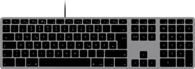 Matias Aluminum Wired Keyboard for Mac (USB-C), Space Gray, USB, DE (FK318CB-DE)
