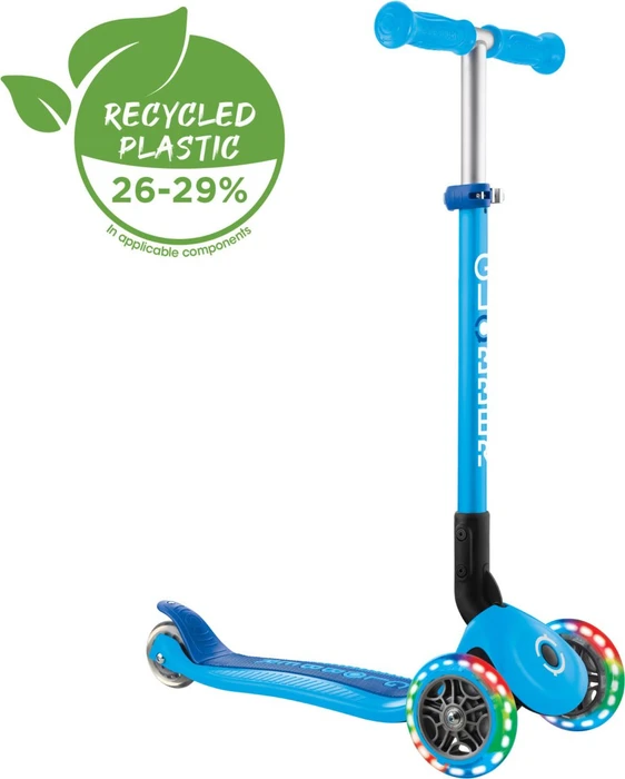 Globber Primo Foldable Lights Kickboard sky blue