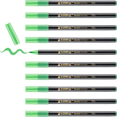 edding 1340 Pinselstift hellgrün, 10er-Pack