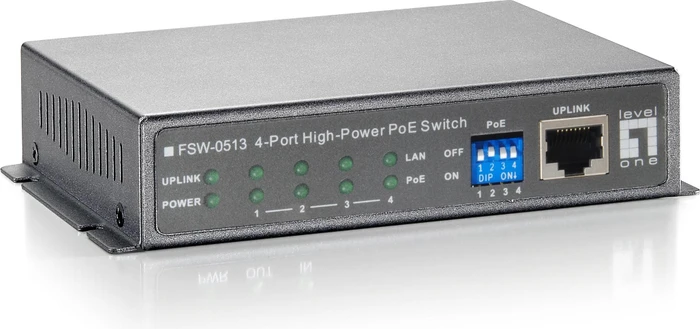 LevelOne FSW Desktop Switch, 5x RJ-45, 120W passiv PoE