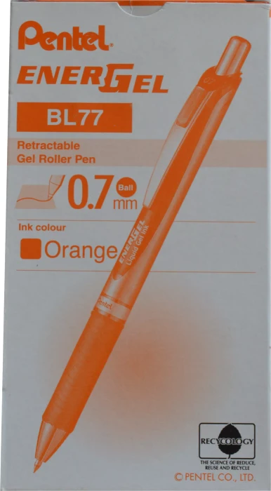 Pentel EnerGel XM BL77 Gelroller silber/orange, 12er-Pack