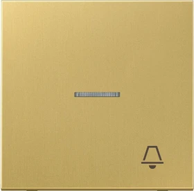 Jung Serie LS Wippe mit Lichtleiter Symbol Klingel 1fach, Messing classic