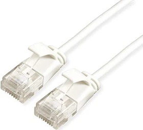 Roline / Secomp DataCenter Slim Patchkabel, Cat6a, U/UTP, RJ-45/RJ-45, 0.15m, weiß
