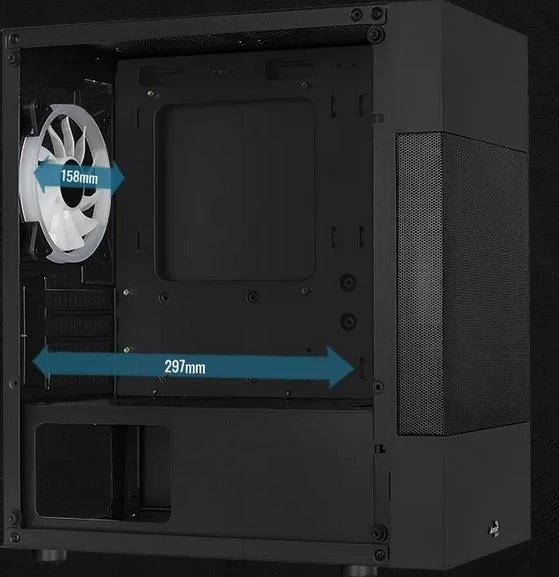 AeroCool Atomic Lite [V2], Lüfter LED RGB, Glasfenster