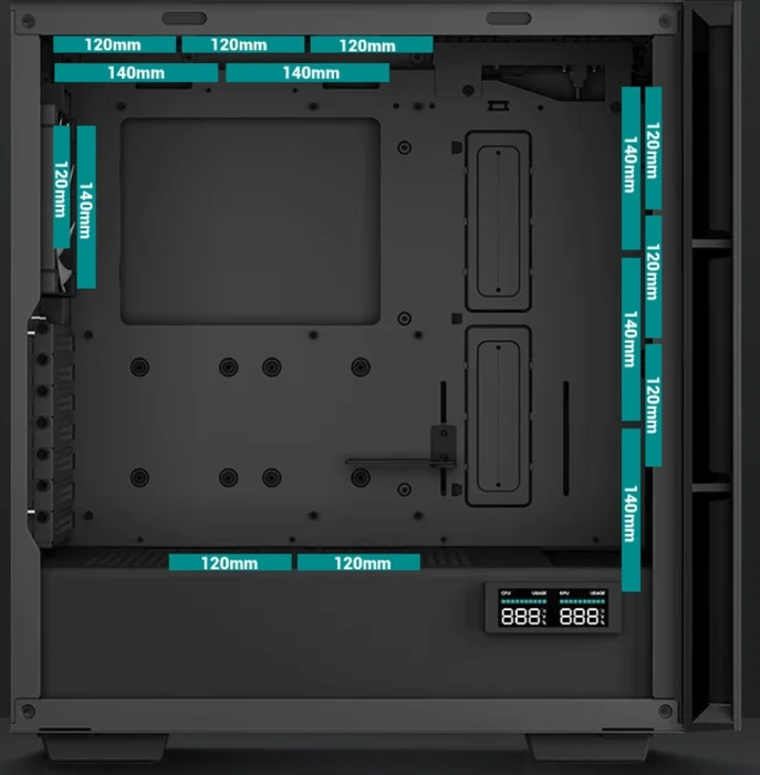 DeepCool CH560 Digital, schwarz, Glasfenster