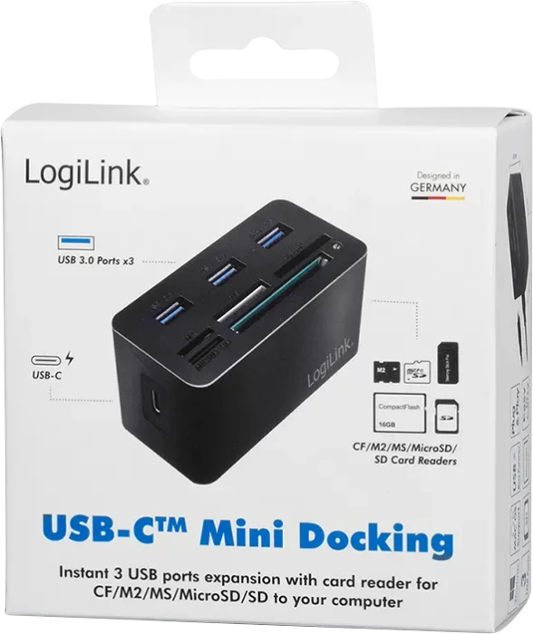LogiLink 8-Port Mini-Dockingstation, USB-C 3.0 [Buchse]