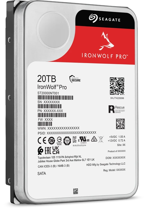 Seagate IronWolf Pro NAS HDD +Rescue 20TB, 24/7, 512e / 3.5" / SATA 6Gb/s
