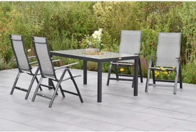 Merxx Carrara Gartenmöbel-Set diamantbraun, 5-tlg.