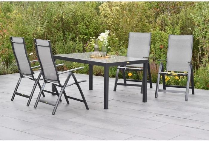 Merxx Carrara Gartenmöbel-Set diamantbraun, 5-tlg.