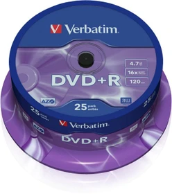Verbatim DVD+R 4.7GB, 16x, 25er Spindel