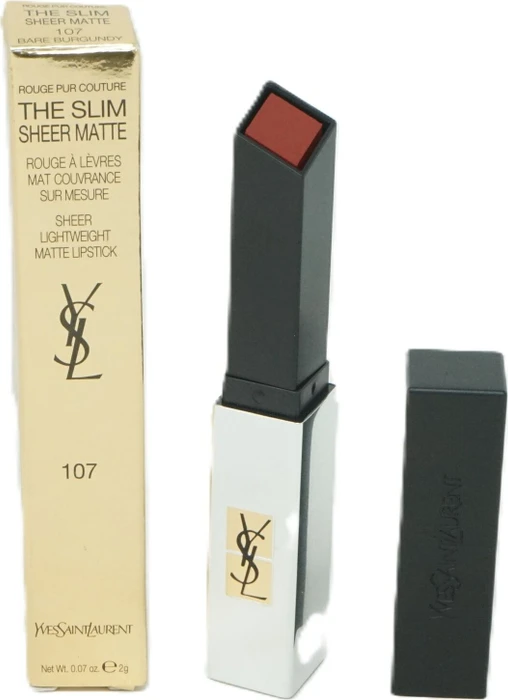 Yves Saint Laurent Rouge Pur Couture The Slim Sheer Matte Lippenstift 107 Bare Burgundy, 2.2g