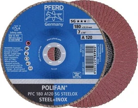 Pferd PFC 180 A 120 SG STEELOX POLIFAN Fächerschleifscheibe K120, 180x22.23mm, 10 Stück