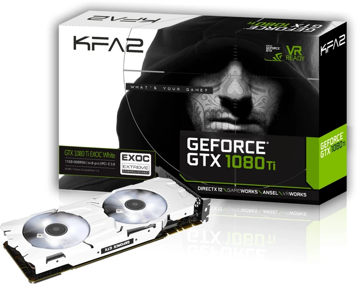 KFA2 GeForce GTX 1080 Ti EXOC White, 11GB GDDR5X, HDMI, 3x DP