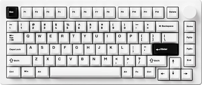 Akko Monsgeek M1 V5, Black on White, weiß, LEDs RGB, hot-swap, Mirror, USB/Bluetooth, US