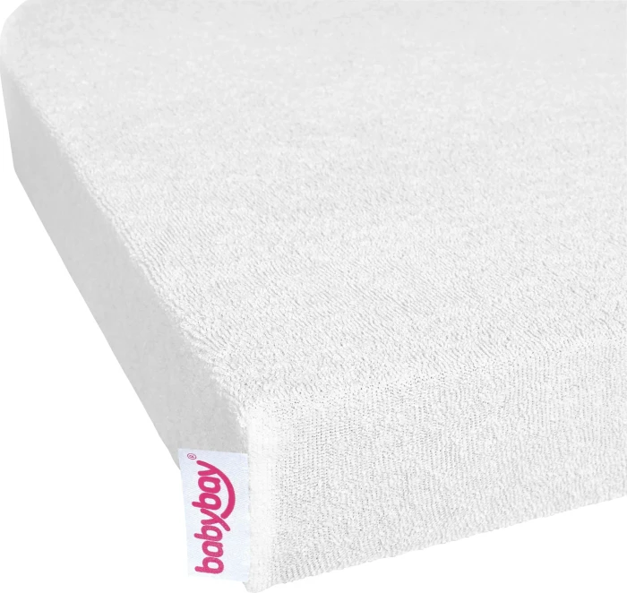 Babybay Frottee-Spannbezug Spannleintuch Maxi/Boxspring/Trend mit Membran weiß