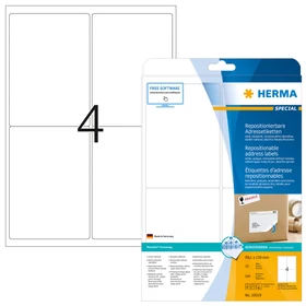Herma Adressetiketten, 99.1x139mm, ablösbar, weiß, matt, 25 Blatt (100 Etiketten)