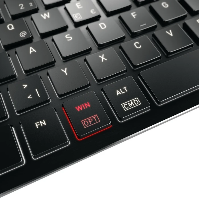 Cherry KW X ULP 2.0 Mini, schwarz, LEDs weiß, MX ULP Tactile, USB/Bluetooth, DE