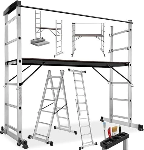 TecTake 2-tlg. Mehrzweckleiter, 2x 6 Stufen