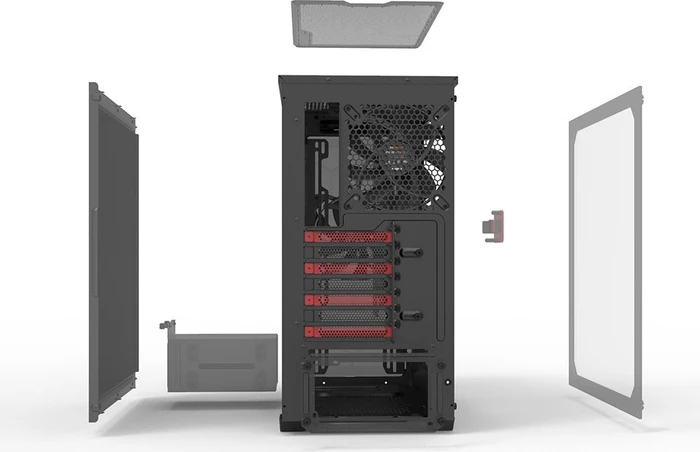 be quiet! Pure Base 500DX Red, Glasfenster