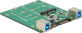 DeLOCK USB -> M.2 SATA, SATA -> M.2 SATA, USB -> mSATA, SATA -> mSATA (62732)
