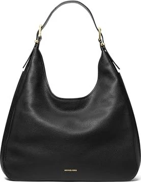 Michael Kors Nolita Large Hobo aus gekrispeltem Leder Schultertasche schwarz