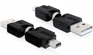 DeLOCK USB 2.0 Adapter, USB-A [Stecker] auf Mini-B [Stecker], mit Drehgelenk