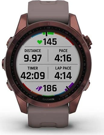 Garmin Fenix 7S Sapphire Solar dark bronze titanium/shale grey