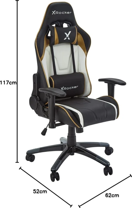 X Rocker Agility Compact Esports Gamingstuhl für für Kinder/Jugendliche, gold/schwarz