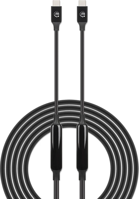 Manhattan USB 3.2 Gen 2 Aktives Typ-C Kabel USB-C Stecker auf USB-C Stecker 10Gbit/s 60W/3A 3.0m schwarz