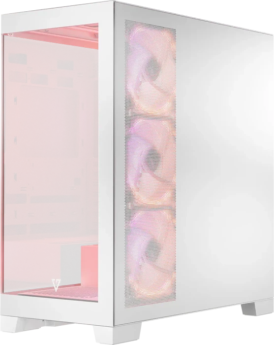 Modecom Volcano Space Apex ARGB Midi White, weiß, Glasfenster