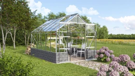 Vitavia Cassandra 9900 ESG 3mm Gewächshaus inkl. Sockel alu/anthrazit
